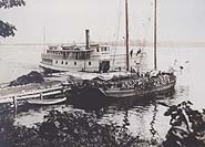 The Juliette and a lumber ship at Herricks Landing.